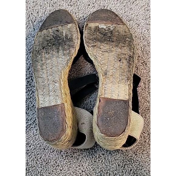 Ralph Lauren Casandra Espadrille Wedge Sandal Black Women’s Size 9B GUC - Picture 8 of 8